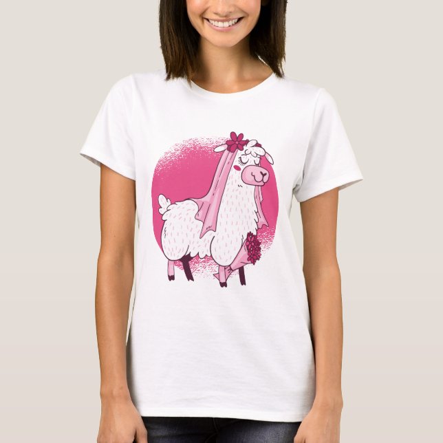 No Drama LLama BRIDE Funny Wedding Bridal Shower T-Shirt (Front)