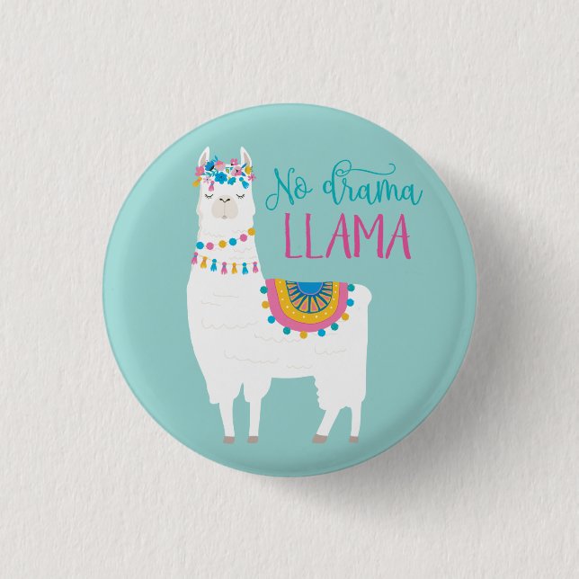 No Drama LLAMA Button (Front)
