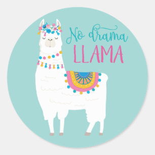 No Drama LLAMA Classic Round Sticker
