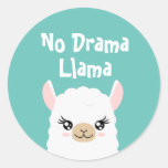 No Drama Llama Classic Round Sticker
