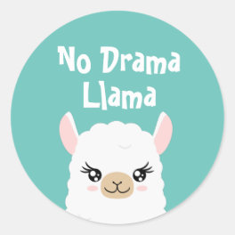No Drama Llama Classic Round Sticker