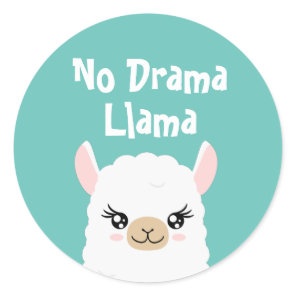 No Drama Llama Classic Round Sticker