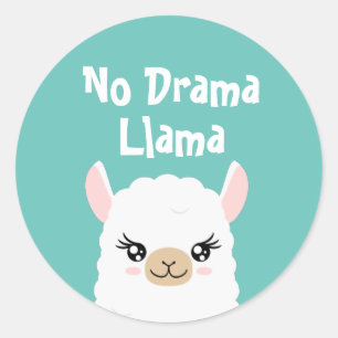 No Drama Llama Classic Round Sticker