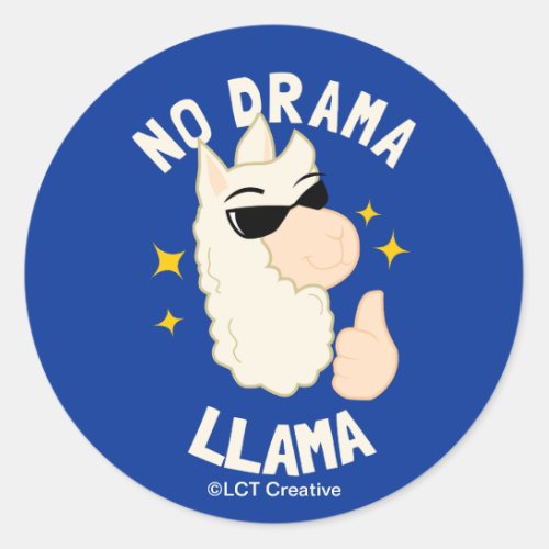 No Drama Llama Classic Round Sticker