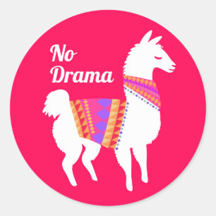 No Drama Llama Classic Round Sticker