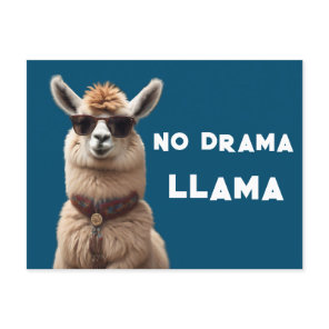 No Drama Llama Cool Alpaca Wear Sunglasses Blue Postcard
