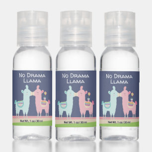 No Drama Llama cool cute modern pink blue school Hand Sanitizer