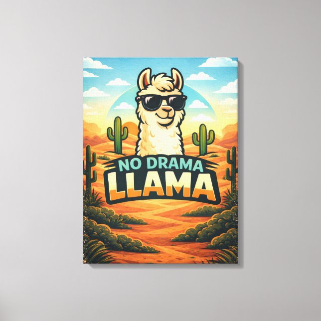 No Drama Llama - Critter Kingdom Canvas Print (Front)