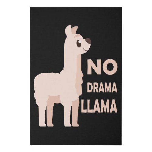 No Drama LLama Cute Animals For Kids Faux Canvas Print
