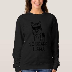 No Drama Llama Funny Farm Animal Peace Hand Alpaca Sweatshirt