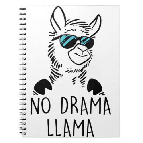 No Drama Llama Funny Lama Shirt Notebook