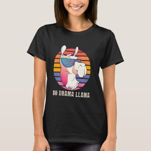 No Drama Llama Funny Llama With Sunglasses Alpaca T_Shirt