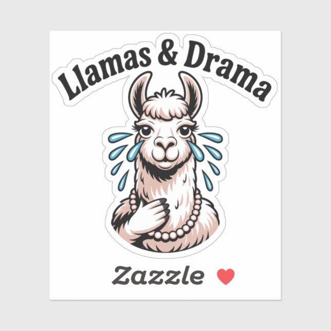 No Drama Llama Funny Sassy Sunglasses Sticker (Sheet)
