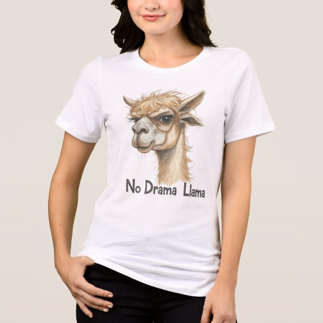 No Drama Llama Funny Shirt for Animal Lovers (Front)