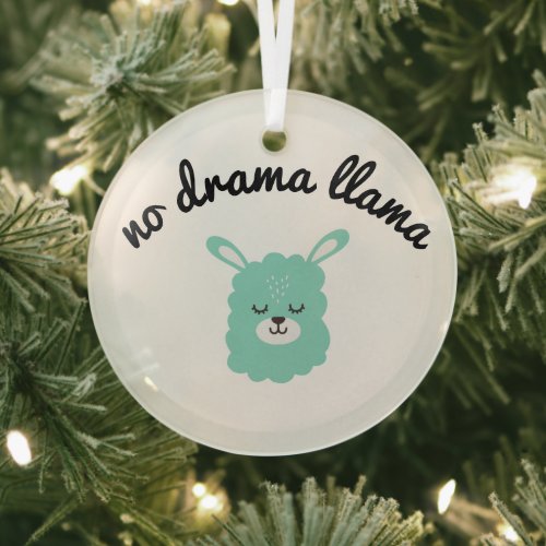 No Drama Llama Glass Ornament