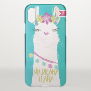 No Drama Llama Monogram iPhone XS Case