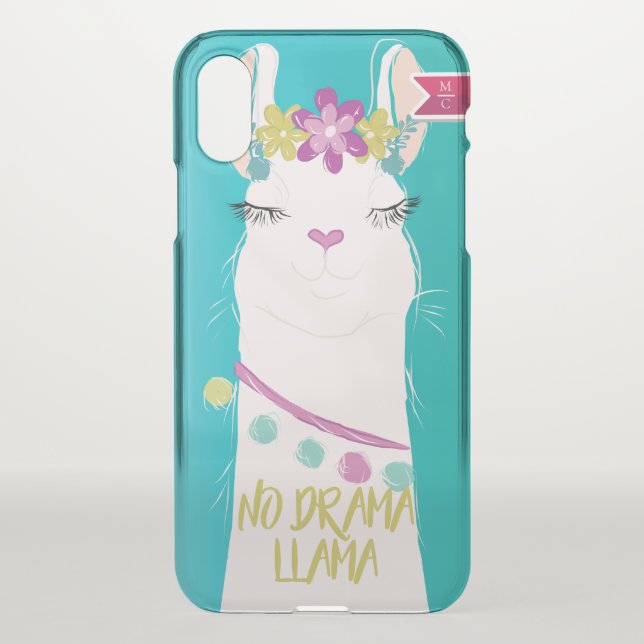 No Drama Llama Monogram Uncommon iPhone Case (Back)