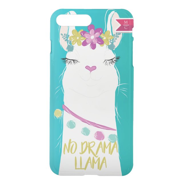 No Drama Llama Monogram Uncommon iPhone Case (Back)