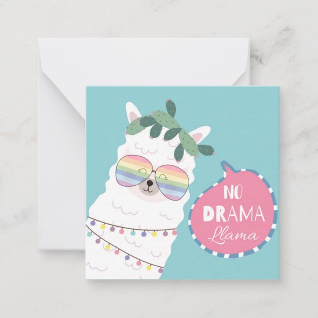 No Drama Llama Note Card (Front)