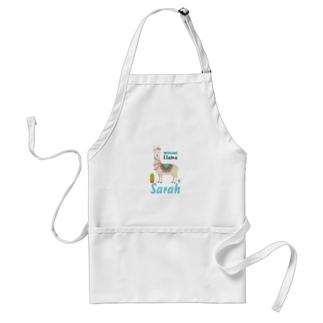 No Drama Llama Personnalised Adult Apron (Front)