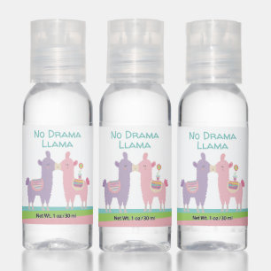 No Drama Llama Pink Purple Fun Cute Cool Girly Hand Sanitizer