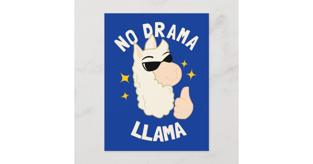 No Drama Llama Postcard | Zazzle