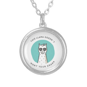 No Drama Llama Silver Plated Necklace