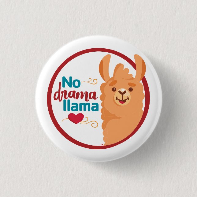No Drama Llama (Warm)  Button (Front)