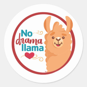 No Drama Llama (Warm) Classic Round Sticker