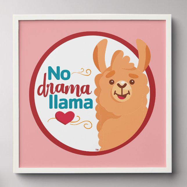 No Drama Llama (Warm) Pink Peel And Stick Photo Tile (Front Set)