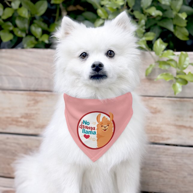 No Drama Llama (Warm) Pink Pet Bandana Collar (Dog)
