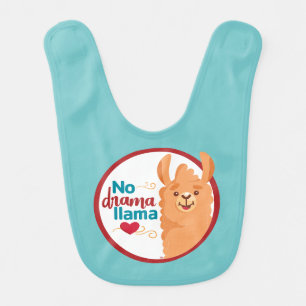 No Drama Llama (Warm) Teal Baby Bib