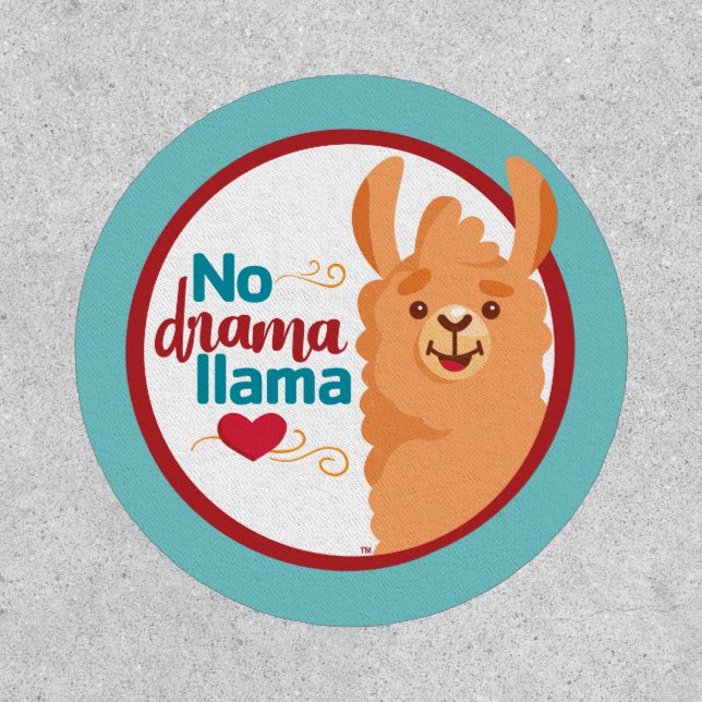 No Drama Llama (Warm) Teal Patch (Front)