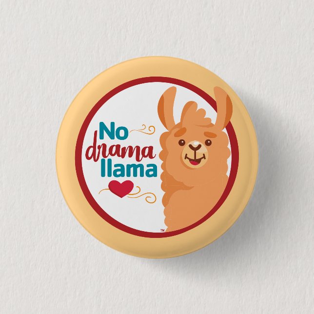 No Drama Llama (Warm) Yellow Button (Front)