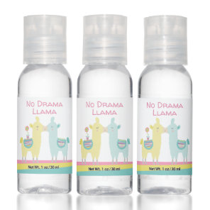 No Drama Llama Yellow Turquoise Fun Cute Cool  Hand Sanitizer
