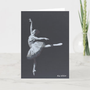 No Drama, Only Freedom, Black & White Ballerina Letterpress Thank You Card