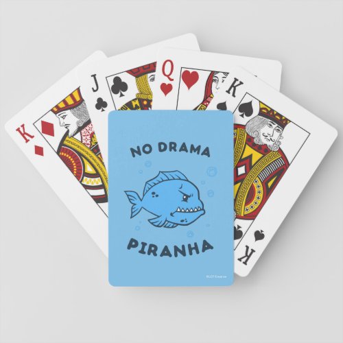 No Drama Piranha Playing Cards