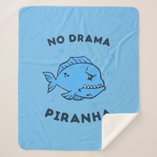 No Drama Piranha Sherpa Blanket