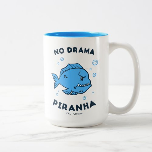 No Drama Piranha Two_Tone Coffee Mug