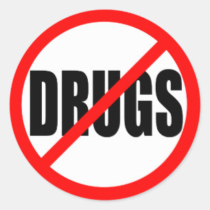 "NO DRUGS" CLASSIC ROUND STICKER