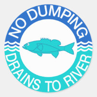 No Dumping Drains To River, Sign, New Jersey, US
