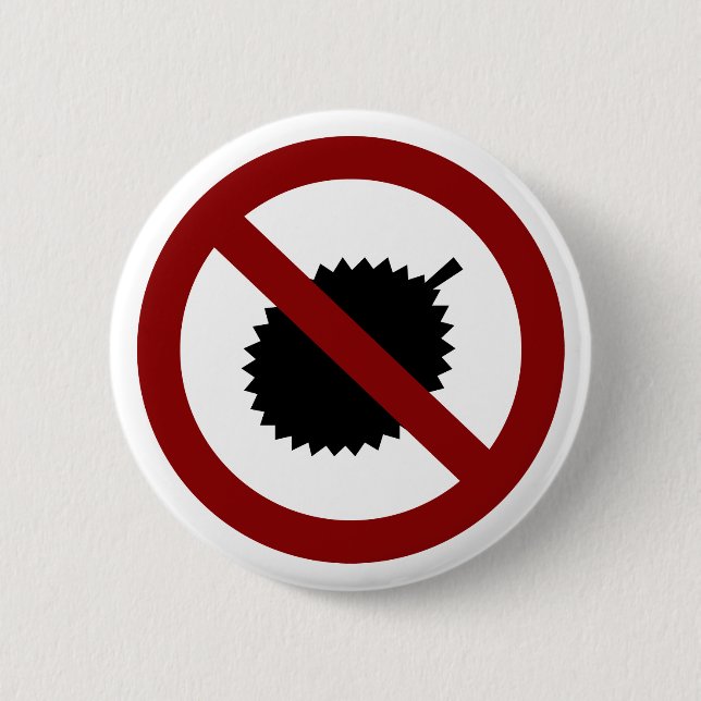 No Durian Pinback Button (Front)