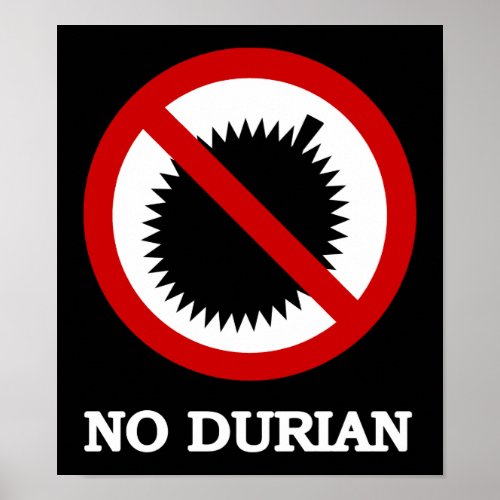 NO Durian Tropical Fruit Sign