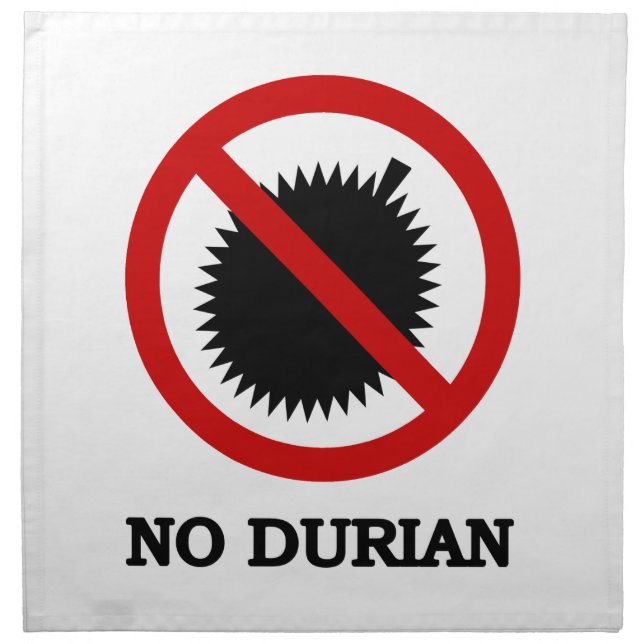 NO Durian Tropical Fruit Sign Cloth Napkin (Front)