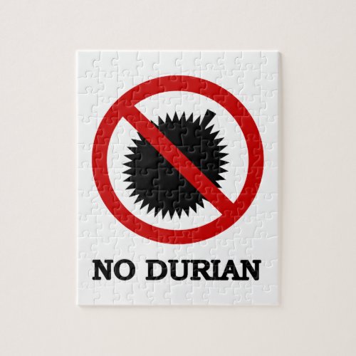 NO Durian Tropical Fruit Sign Jigsaw Puzzle