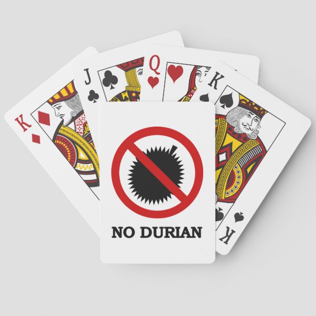 NO Durian Tropical Fruit Sign Poker Cards (Back)