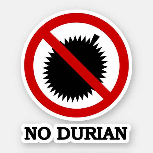 NO Durian Tropical Fruit Sign Sticker