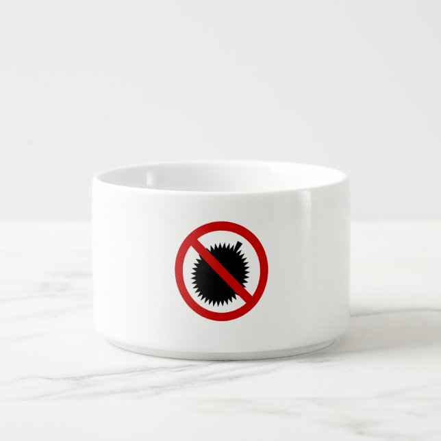 NO Durian Tropical Fruit ⚠ Thai Sign ⚠ Bowl (Center)