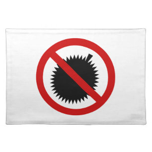 NO Durian Tropical Fruit ⚠ Thai Sign ⚠ Cloth Placemat