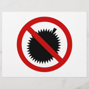 NO Durian Tropical Fruit ⚠ Thai Sign ⚠ Flyer